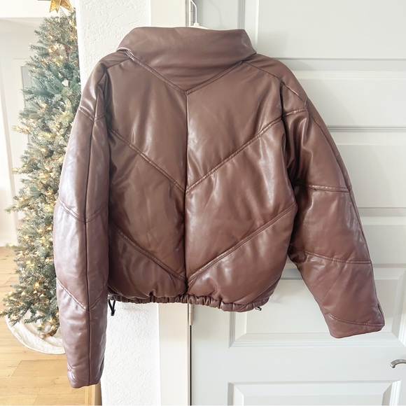 New ALC Morrison Faux Leather Padded Puffer Jacket - Picture 4 of 6